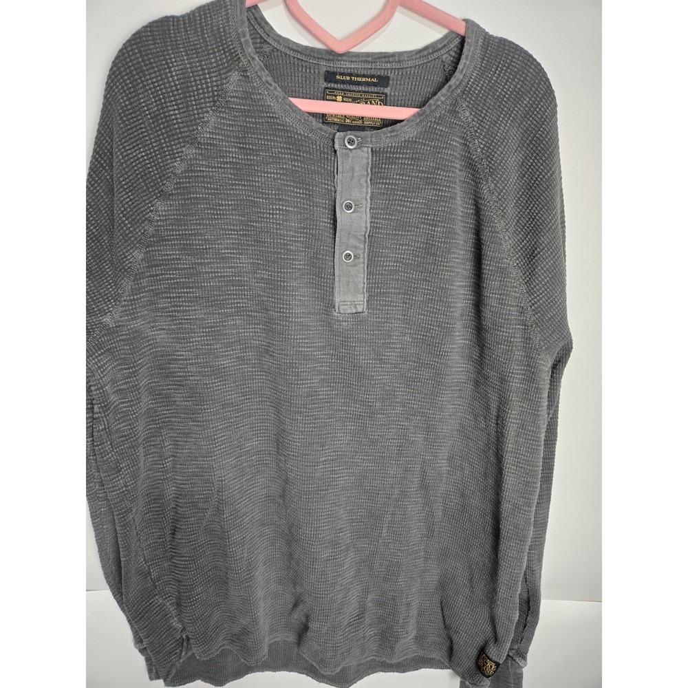 Vintage Y2k Lucky Brand Henley Thermal Underwear Waffle Knit Grunge XL Nirvana